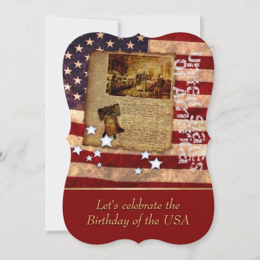 Geboortedag van de uitnodiging van de Verenigde St (Voorkant)