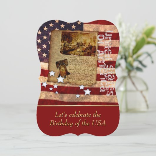 Geboortedag van de uitnodiging van de Verenigde St (Staand voorkant)