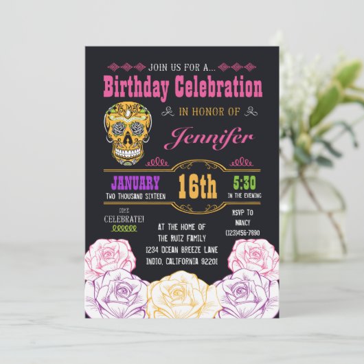 Geboortedag van de uitnoeping van de huid van de d kaart (Staand voorkant)