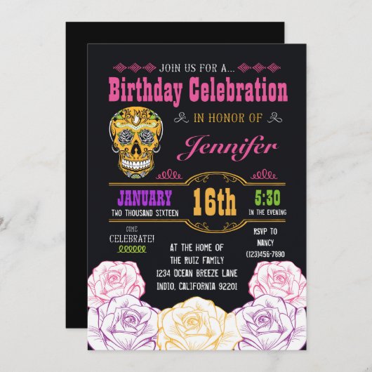 Geboortedag van de uitnoeping van de huid van de d kaart (Voorkant / Achterkant)