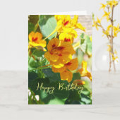 geboortedag van Nasturtium Kaart (Gele Bloem)