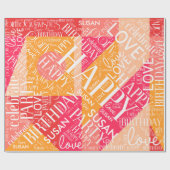 Geboortedag Voeg de Naam van de Middelgrote Lengte Cadeaupapier (Vlak)