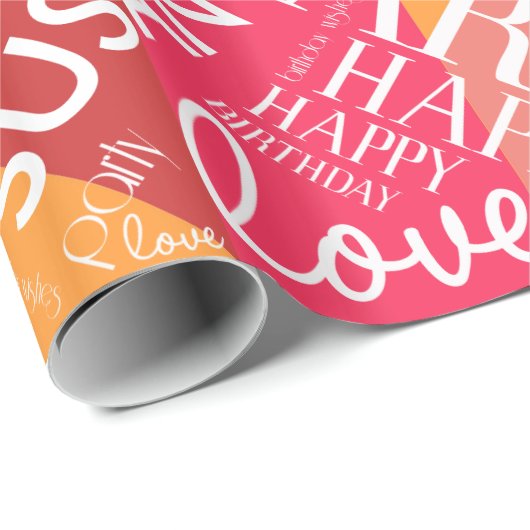 Geboortedag Voeg de Naam van de Middelgrote Lengte Cadeaupapier (Rol Hoek)