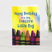 Geboortedag voor boys Creative Crayons Kaart (Voorkant)