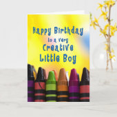 Geboortedag voor boys Creative Crayons Kaart (Gele Bloem)