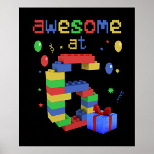 Geboortedag voor kinderen: 6 Bouwblokken 2016 Poster