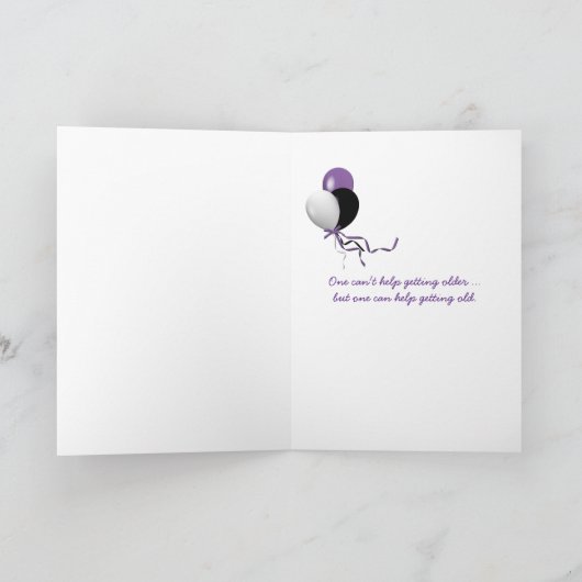 Geboortedag voor ouder worden kaart (Binnen)