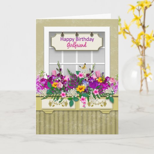 Geboortedag, Vriendin, Bloemen in de Kaart van de  (Gele Bloem)