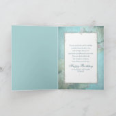 Geboortedag, Vriendin, Elegant Land Floral Aqua Kaart (Binnen)