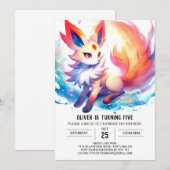 Geboortedag Waterverf Fox Kaart (Voorkant / Achterkant)