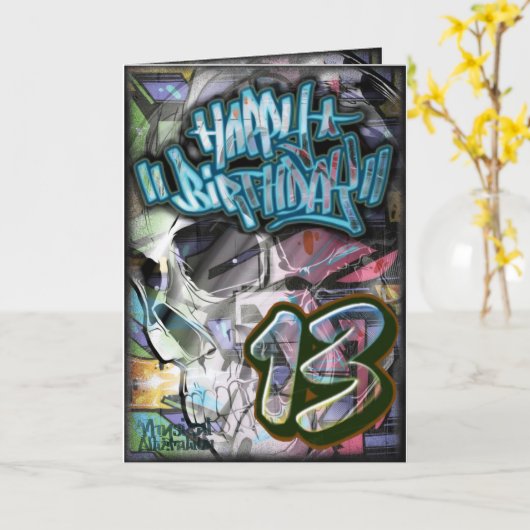 Geboortedatum 13 kaart (Gele Bloem)