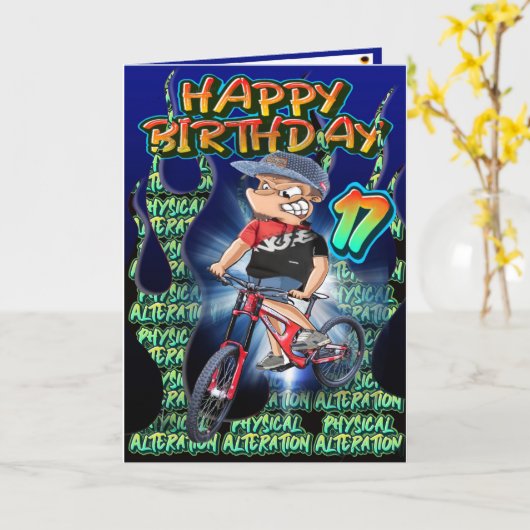 Geboortedatum 17 kaart (Gele Bloem)