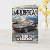 Geboortedatum 18 kaart (Gele Bloem)