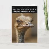 Geboortedatum: 2020 Pandemisch - Funny Ostrich Kaart (Voorkant)