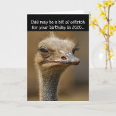 Geboortedatum: 2020 Pandemisch - Funny Ostrich Kaart (Gele Bloem)