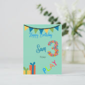 Geboortedatum: 3 jaar kaart (Staand voorkant)
