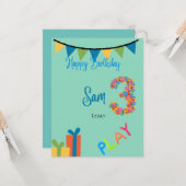 Geboortedatum: 3 jaar kaart (Voorkant / Achterkant in situ)