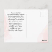 Geboortedatum: 6:24-26 Bijbelroze Floral Briefkaart (Achterkant)