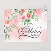 Geboortedatum: 6:24-26 Bijbelroze Floral Briefkaart (Voorkant)