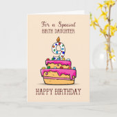 Geboortedatum: 9 oktober, 9 op de zoete roze Cake Kaart (Gele Bloem)