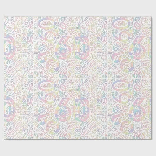 Geboortedatum Aantal Word Cloud 60 A ID270 Cadeaupapier (Vlak)