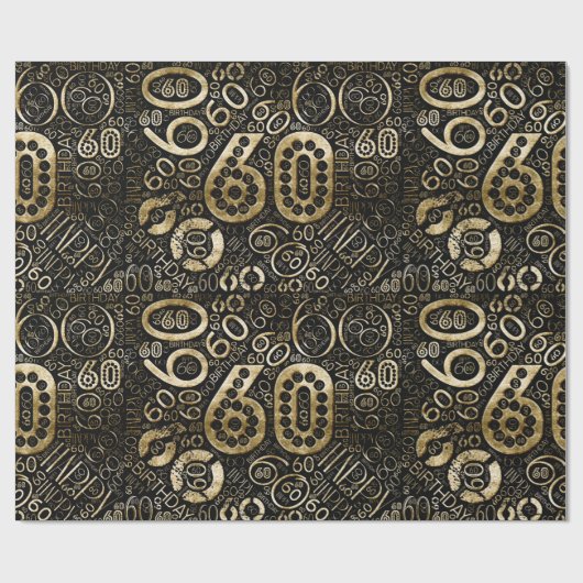 Geboortedatum Aantal Word Cloud 60 C ID270 Cadeaupapier (Vlak)