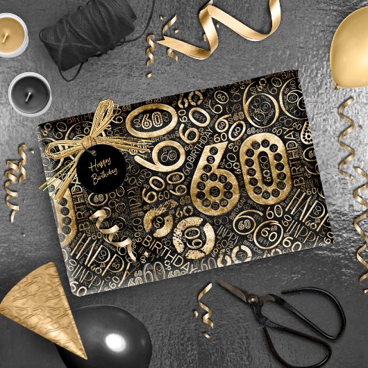 Geboortedatum Aantal Word Cloud 60 C ID270 Cadeaupapier