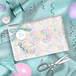 Geboortedatum Aantal Word Cloud Dertig A ID270 Cadeaupapier