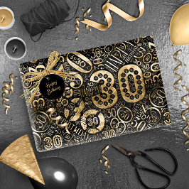 Geboortedatum Aantal Word Cloud Dertig C ID270 Cadeaupapier