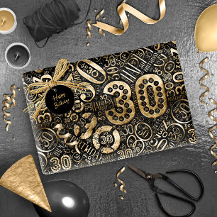 Geboortedatum Aantal Word Cloud Dertig C ID270 Cadeaupapier