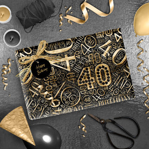 Geboortedatum Aantal Word Cloud Forty C ID270 Cadeaupapier