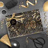 Geboortedatum Aantal Word Cloud Forty C ID270 Cadeaupapier