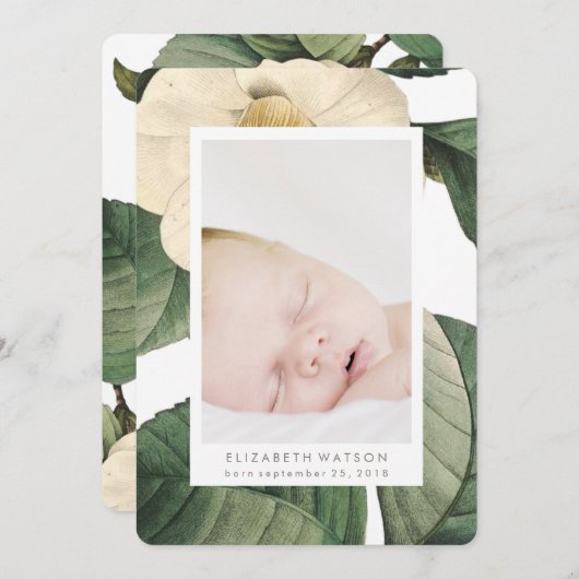 Geboortedatum: Antiek blauwe kaart geboortedatum (Voorkant / Achterkant)