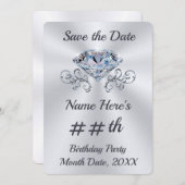 Geboortedatum: Bewaar de datum waarop de uitnodigi Kaart (Voorkant / Achterkant)