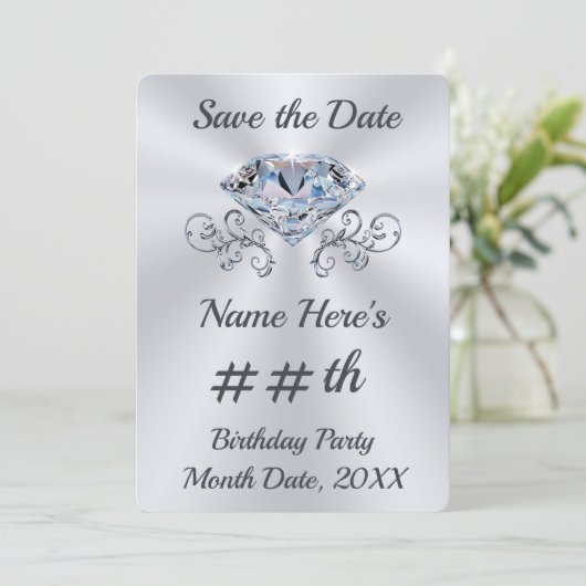 Geboortedatum: Bewaar de datum waarop de uitnodigi Kaart (Staand voorkant)