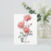 Geboortedatum Bloem Roos (juni) Briefkaart (Staand voorkant)