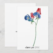 Geboortedatum Bloem Zoete erwt (april) Notitiekaartje (Voorkant / Achterkant)