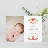 Geboortedatum bloemen land bloemen aankondiging (Staand voorkant)