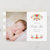 Geboortedatum bloemen land bloemen aankondiging (Voorkant / Achterkant)