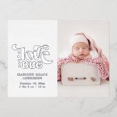 Geboortedatum: Briefkaart Liefde Folie (Voorkant)