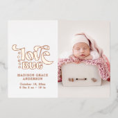 Geboortedatum: Briefkaart Liefde Folie (Voorkant)