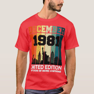 Geboortedatum december 1981 39e jaar oud van ontbo t-shirt