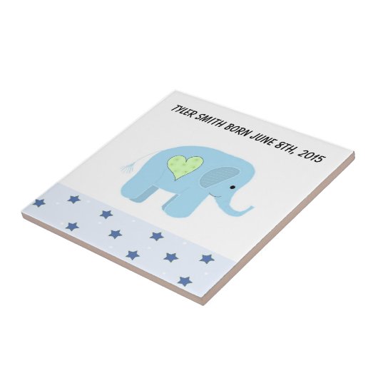 Geboortedatum Elephant Baby Tegeltje (Zijkant)