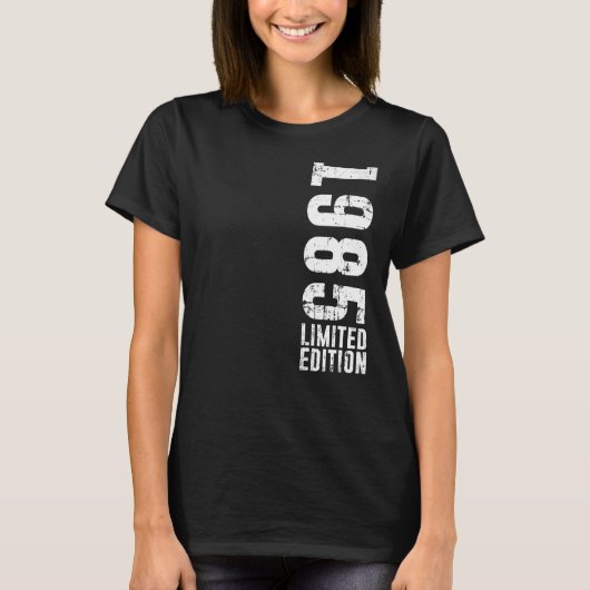 Geboortedatum en vintage 1985 t-shirt (Voorkant)