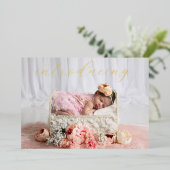 Geboortedatum: Folie Uitnodiging (Staand Voorkant)