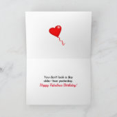 Geboortedatum: Foto 50 en Fabulous Red Heart Kaart (Binnen)