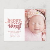 Geboortedatum Foto Briefkaart | Happy Soul (Voorkant)