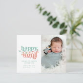 Geboortedatum Foto Briefkaart | Happy Soul (Staand voorkant)