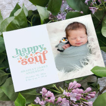 Geboortedatum Foto Briefkaart | Happy Soul