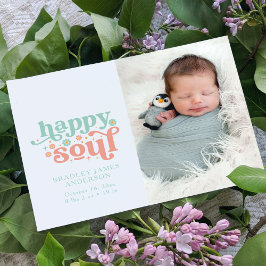 Geboortedatum Foto Briefkaart | Happy Soul